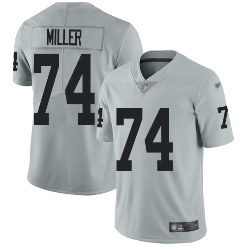 Men Oakland Raiders Limited Silver Kolton Miller Jersey NFL Football 74 Inverted Legend Jersey